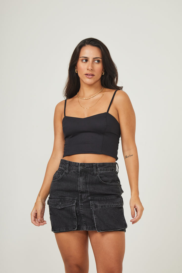 Top Cropped Preto