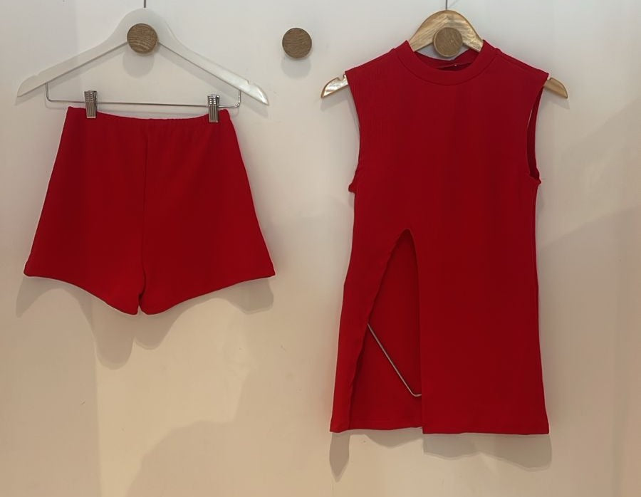 Conjunto Short e blusa cortada - Cód. 52