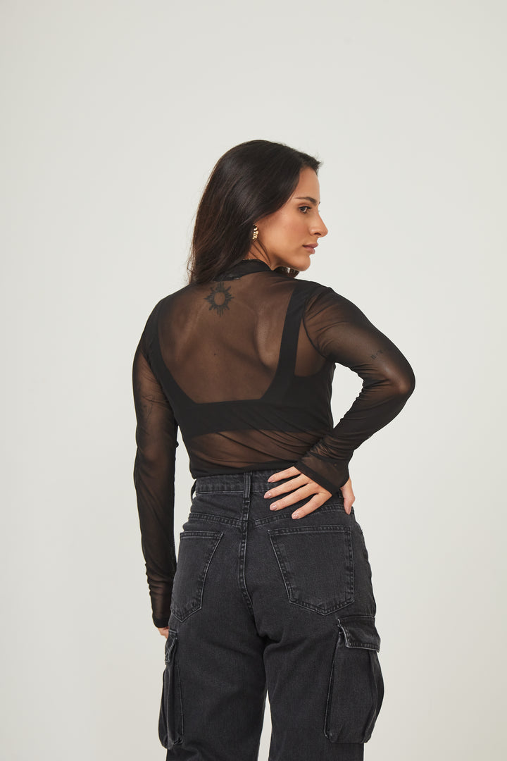 Blusa Slim de Tule