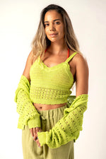 Load image into Gallery viewer, Green knitted crop top
